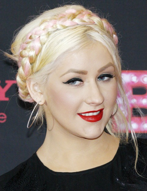 Christina Aguilera Hairstyles: Pretty Braided Bun