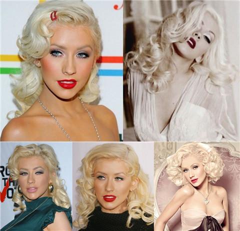 Christina Aguilera Hairstyles: Voguish Retro Hairstyles