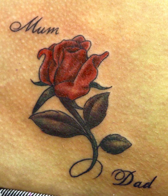 Coloured rose tattoo: Little tattoos