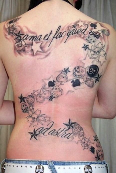 Cute full back tattoos for women