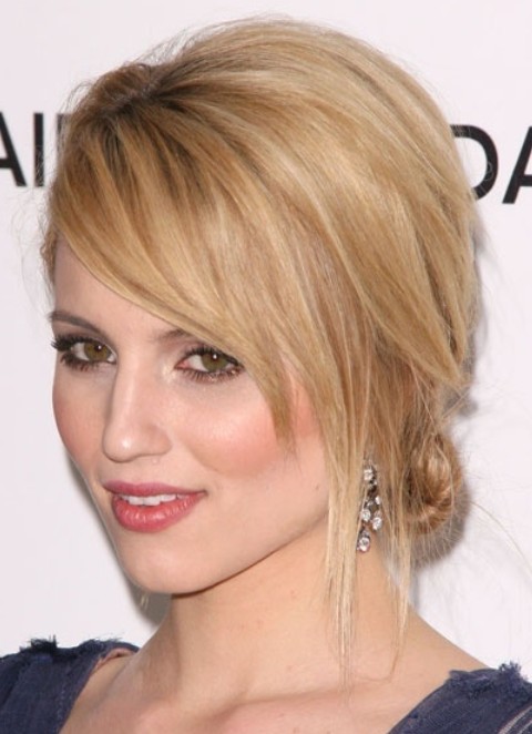 Dianna Agron Hairstyles: Messy Updo