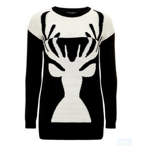 Dorothy Perkins Black-white stag sweater