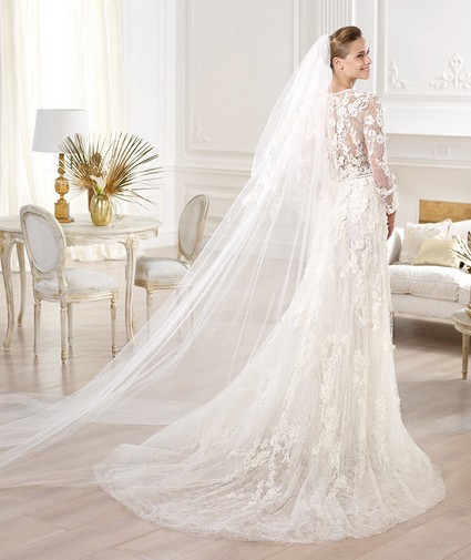 Elie Saab – Wedding Gowns long flowing long sleeve lace tulle wedding dress