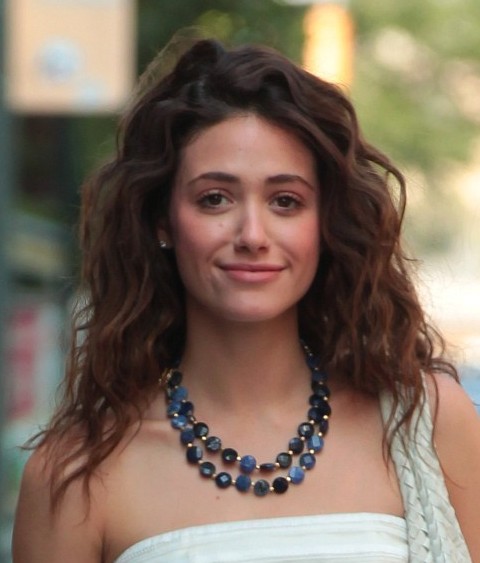 Emmy Rossum Long Hairstyle: Messy Waves