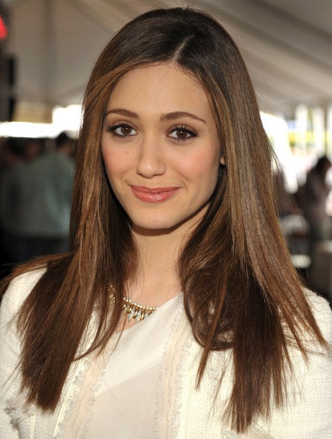 Emmy Rossum Long Hairstyle: Straight Hair