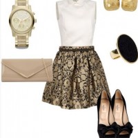 Formal outfit idea for a night out, the cute jarcard cocktail dress