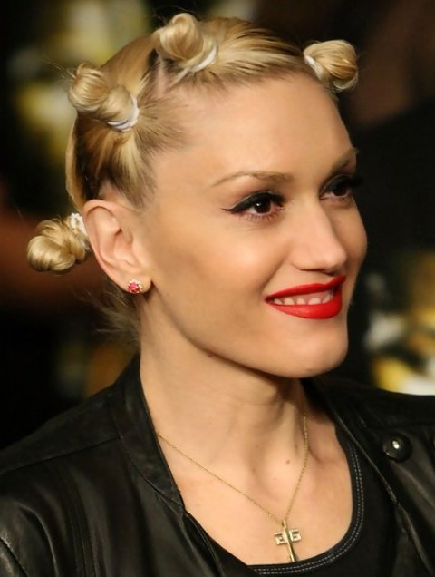 Gwen Stefani Long Hairstyle: Little Buns