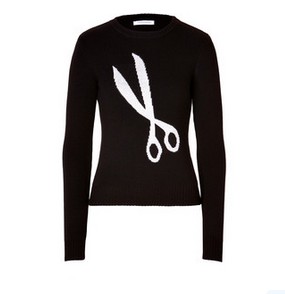 J.W. ANDERSON Merino Wool Intarsia Knit-Black and White Sweater