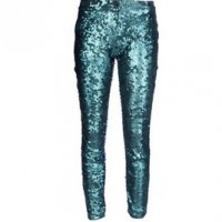 JO NO FUI sequined trousers, metallic green