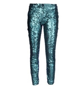 JO NO FUI sequined trousers, metallic green