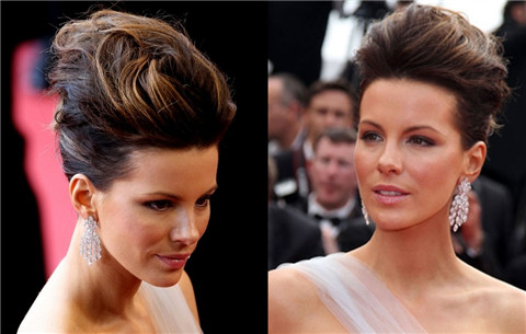 Kate Beckinsale Hairstyles: Messy Updo