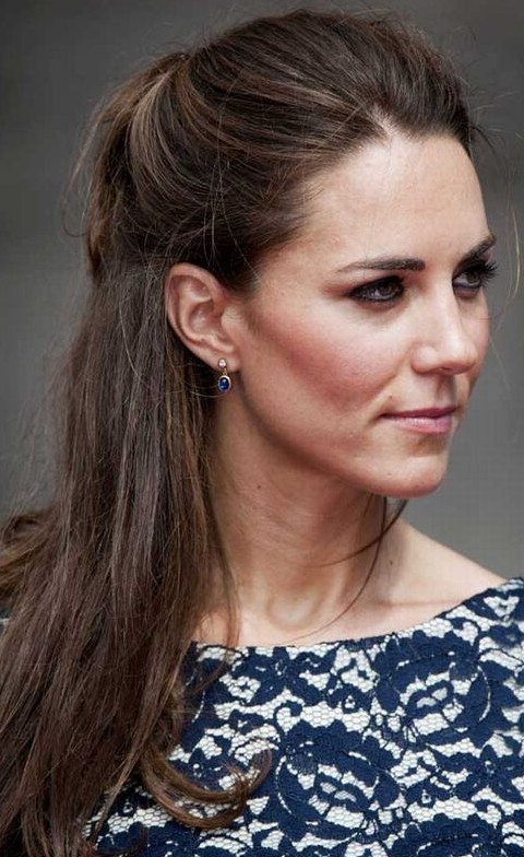 Kate Middleton Hairstyles: Simple Half-up Half-down