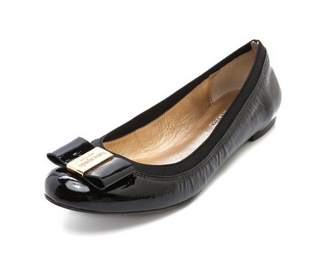 CL Kate Ballerina Flats Crepe Satin Black