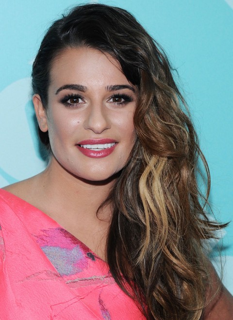 Lea Michele Hairstyles: Side-parted Curls