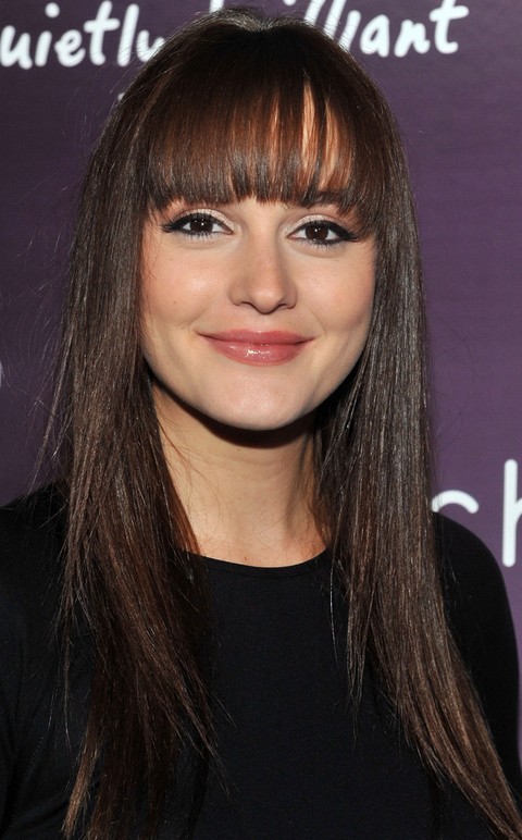 Leighton Meester Hairstyles: Straight Haircut with Bangs