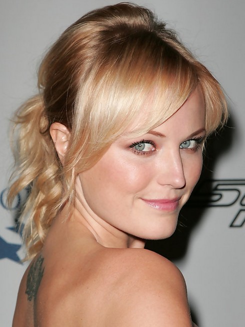 Malin Akerman Long Hairstyle: Ponytail with Side Part