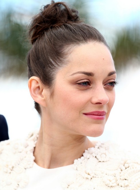 Marion Cotillard Long Hairstyle: Twisted Bun for Party