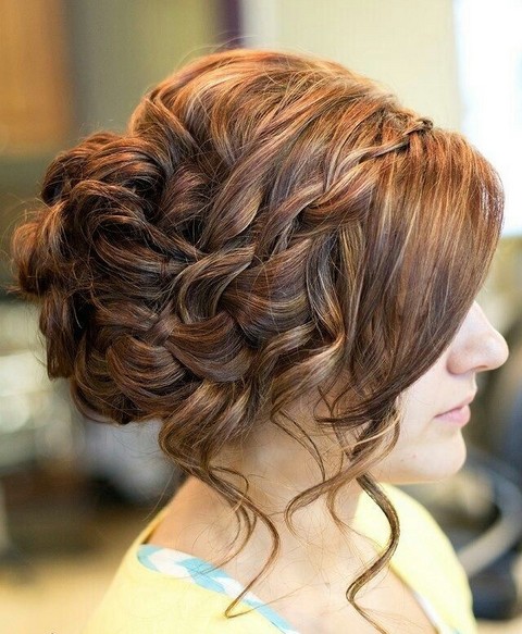 Messy Updo with Ombre Hair for Prom Hairstyles