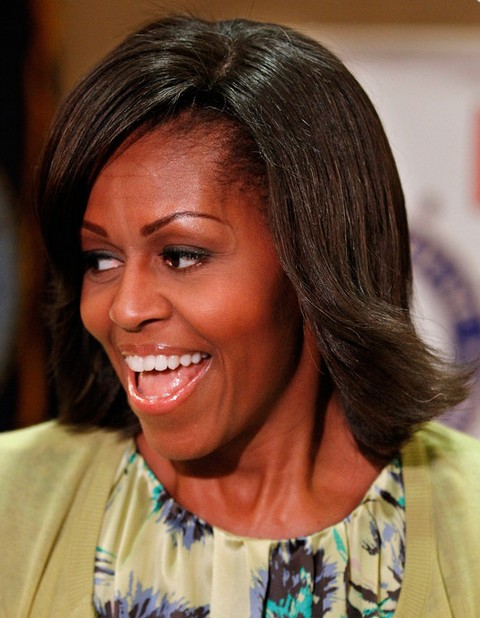 Michelle Obama Hairstyles: Feathered Flip Hairstyle