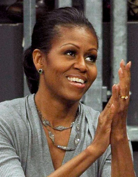 Michelle Obama Hairstyles: Short Ponytail