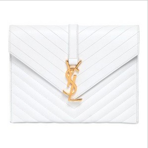 Monogramme Saint Laurent White Leather Bag