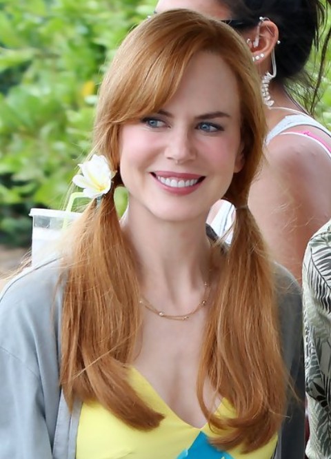 Nicole Kidman Long Hairstyle: Playful Pigtails