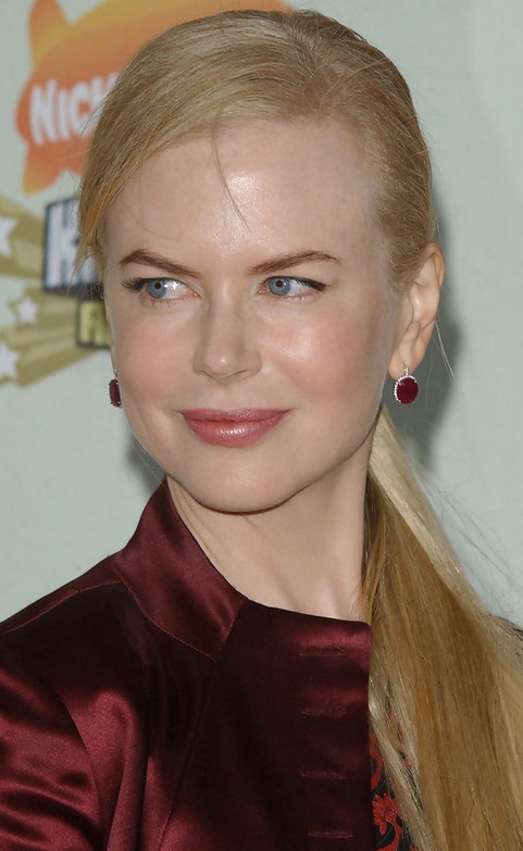 Nicole Kidman Long Hairstyle: Side Parted Ponytail