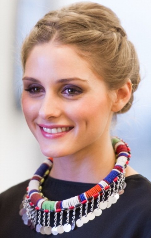 Olivia Palermo Hairstyles: Sweet Braided Updo