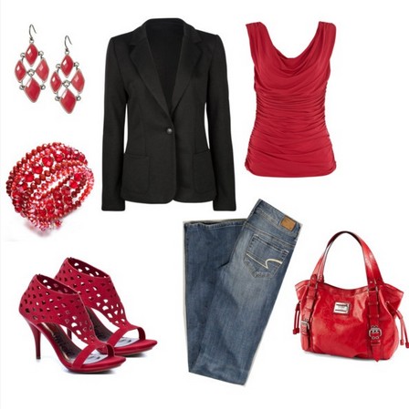 black and red casual outfits