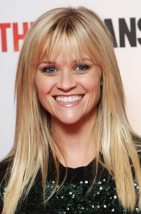 Reese Witherspoon Long Hairstyle: Wispy Bangs