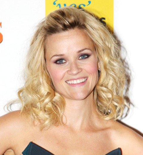 Reese Witherspoon Medium Length Hairstyle: Curls without Bangs