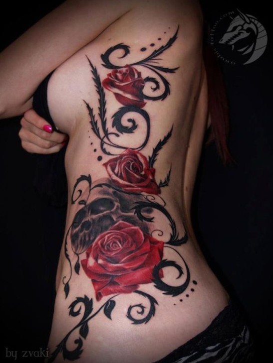Rose and Skull Tattoo Designs