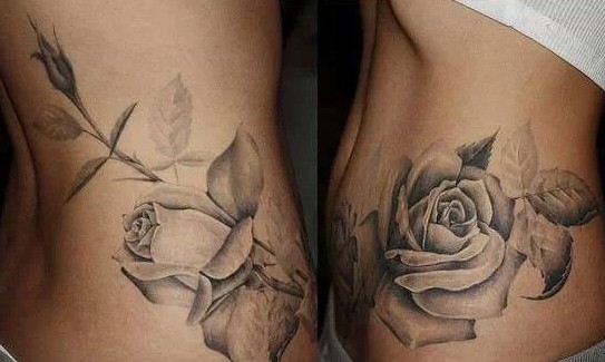 Rose tattoo no outline