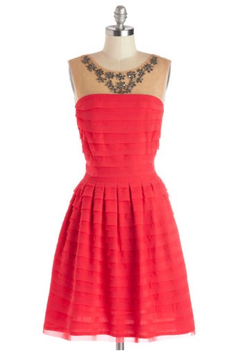 Sangria Soiree Strapless Layered Dress, Bright Pink