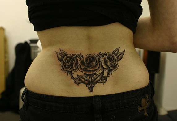 Shaded roses tattoo