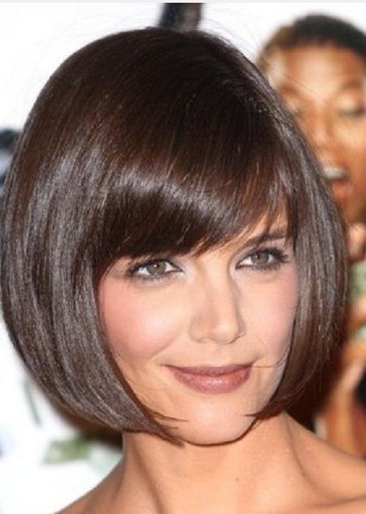 Short Bob Haircut with Blunt Bangs for Thin Hair