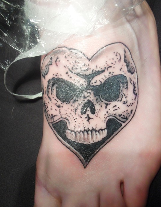 Skull Spade Tattoo Designs: Foot Tattoos