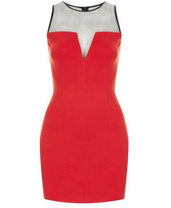 TOPSHOP Jersey Bodycon Dress by WYLDR, RED