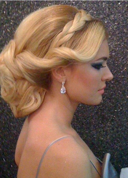 The Gorgeous Low Updo Wedding Hair with a Braid and Finger Waves