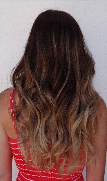 The Long Layered Ash Blond Ombre Wavy Hairstyle