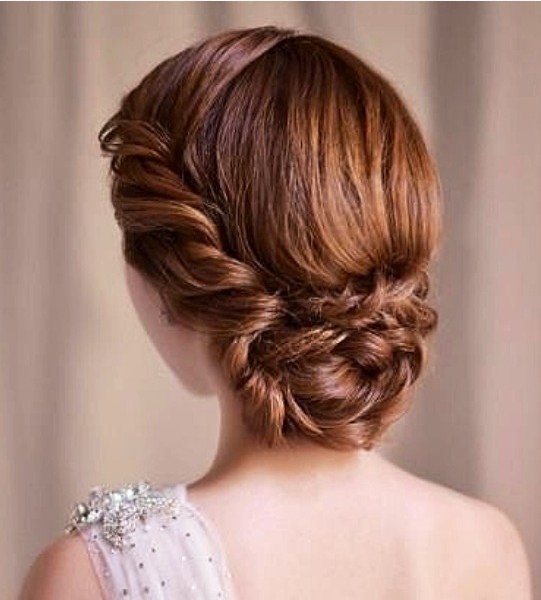 The Low Braided Framing Updo Hairstyle for Brown Hair