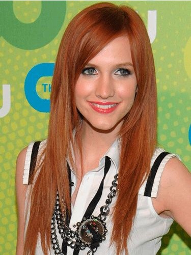 The Side Parted Straberry Blond Hairstyle for Long Straight Hair