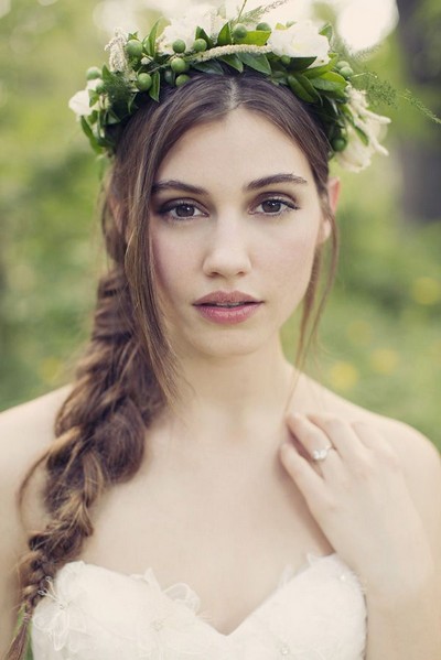 The Simple Wedding Hairstyle with a Braided Ponytail