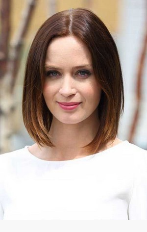 The Sleek Center Parted Lob Hairstyle with Blunt Cut for Ombre Brown Hair