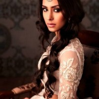 The Vintage Center Parted Very Long Curly Wavy Brunette Hair for Indian Wedding Hairstyles