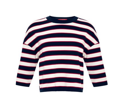 Valentino Striped Cotton-Jersey Top, Striped Sweater