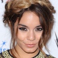 Vanessa Hudgens Long Hair style: 2014 Braided Updo