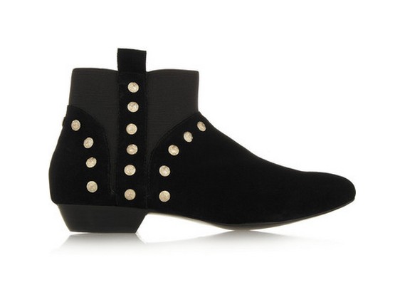 12th Street by Cynthia Vincent Dale studded suede ankle boots, black