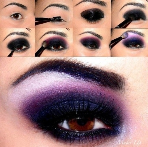 Smoky Eyes Makeup Tutorials: Purple and Siver