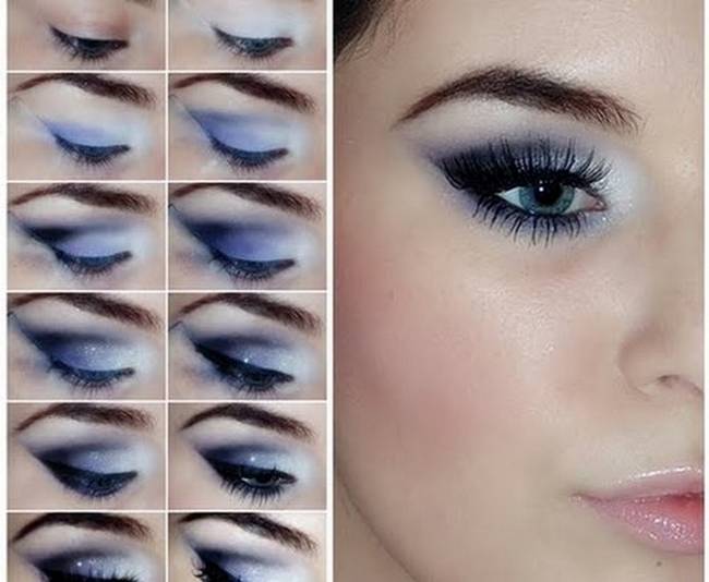 Smoky Eyes Makeup Tutorials: Gray and Blue